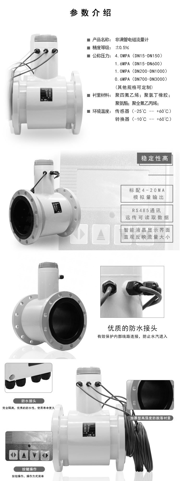 非满管电磁流量计(图1)